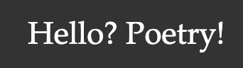 Illustration of Hello Poetry